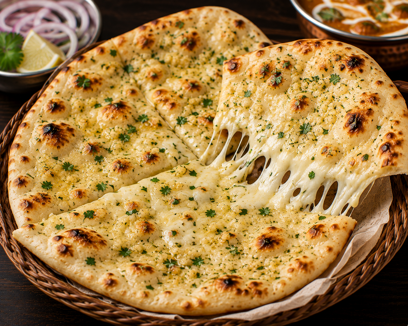 Cheese garlic naan