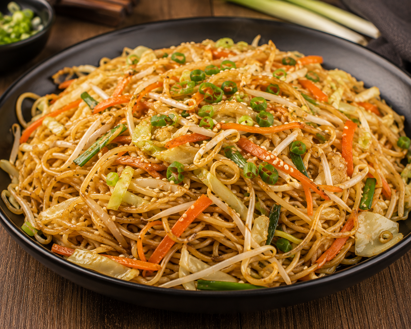 Vegetable fried noodles or rice
