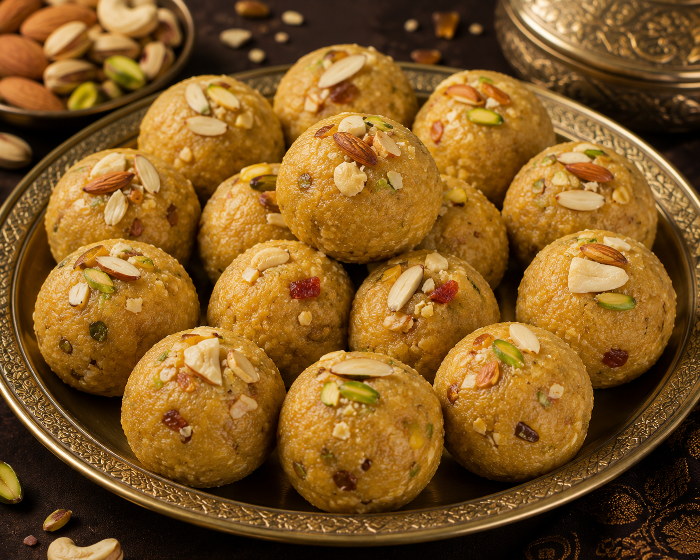 Besan dry fruits laddu