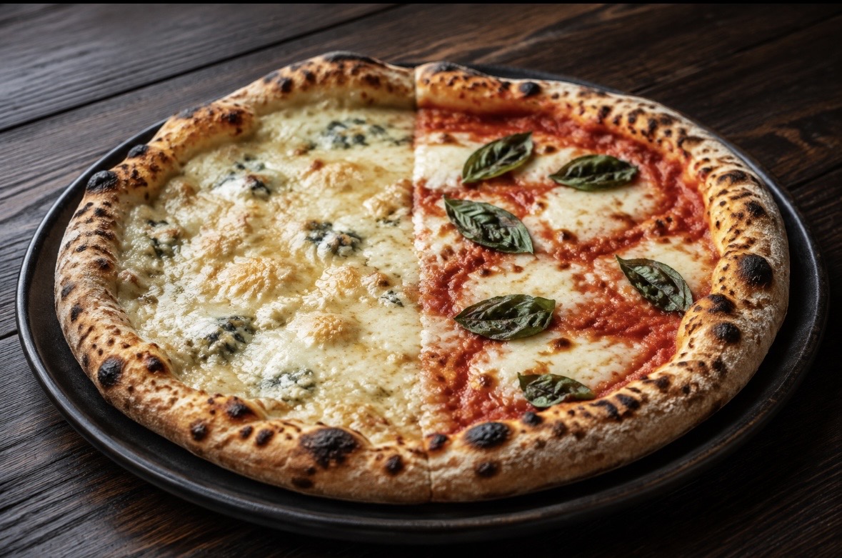Four Cheese + Margherita classica