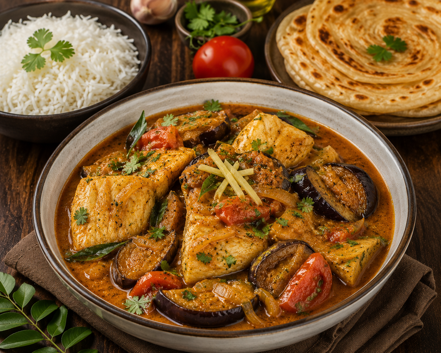 Fish & eggplant curry