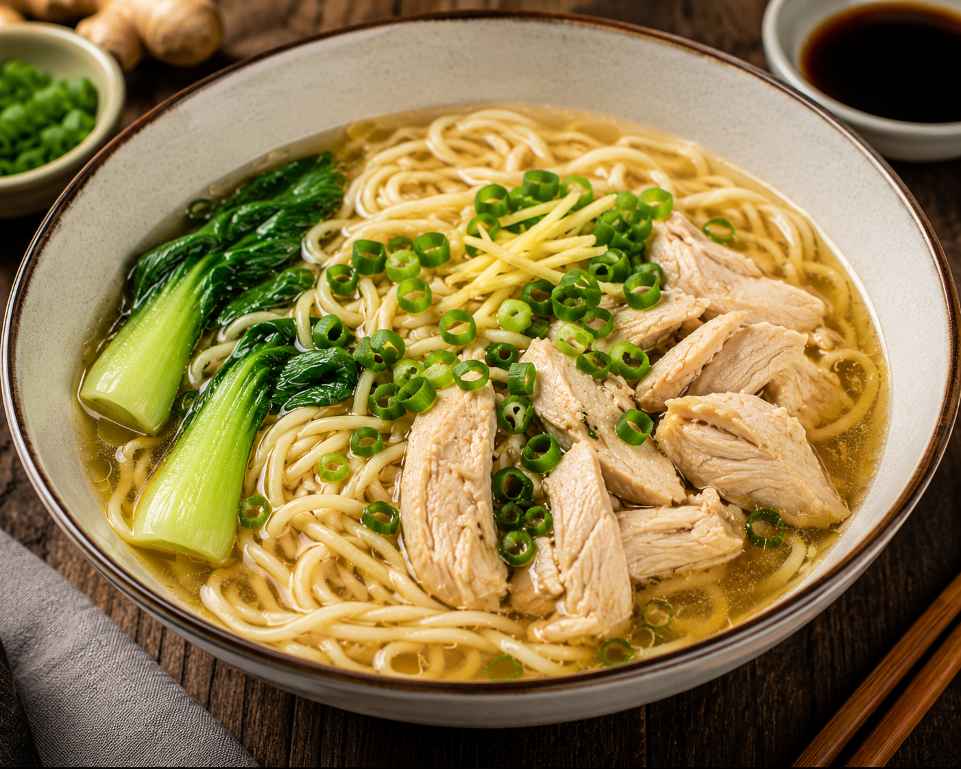 Chicken boiled noodles