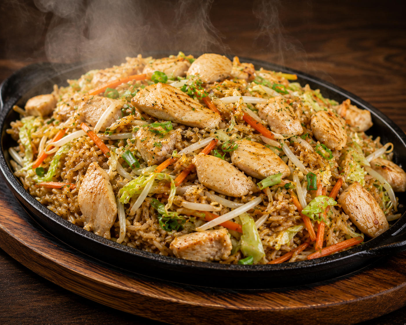 Chicken fried noodles or rice