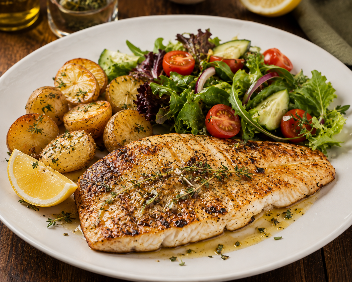 Grilled fish fillet à la plancha